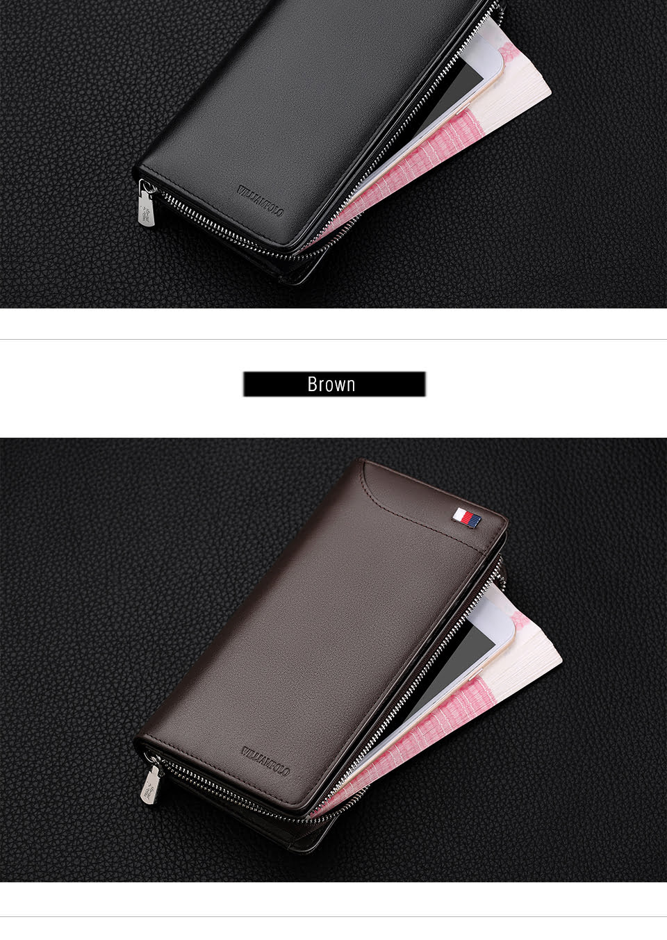 LW555C WILLIAMPOLO Luxury Cow Leather Long Clutch Wallet 555C - Image 6