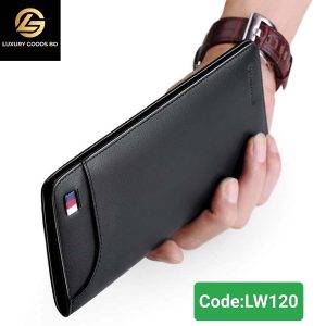 LW120B WILLIAMPOLO Mens Slim Leather Clutch Wallet 120B