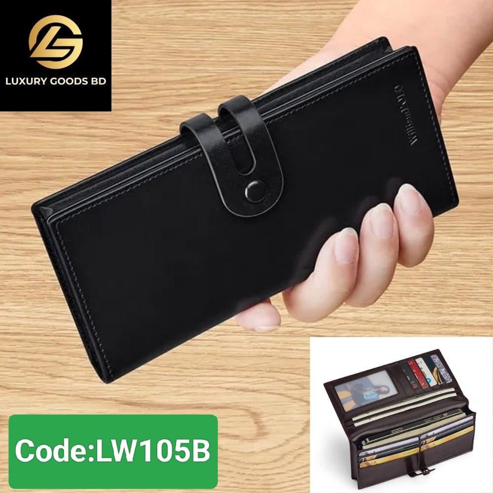 LW105B WILLIAMPOLO Mens Wallets Luxury Brand Genuine Leather Long Wallet