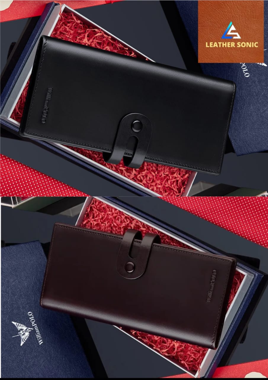 LW105B WILLIAMPOLO Mens Wallets Luxury Brand Genuine Leather Long Wallet - Image 5