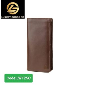 LW125C Leather Sonic Full Genuine Leather  Magnetic Men's  Long Purse Clutch Bag