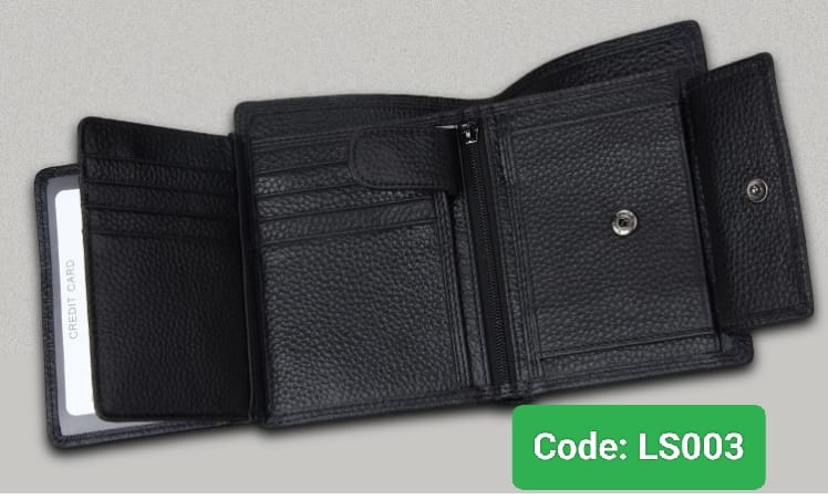 LS003B LEATHER SONIC Mens Short Leather Card Holder Clutch Wallet - Image 7