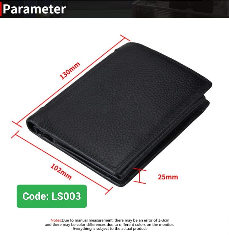 LS003B LEATHER SONIC Mens Short Leather Card Holder Clutch Wallet - Image 6