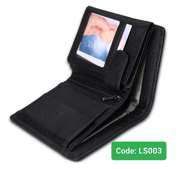 LS003B LEATHER SONIC Mens Short Leather Card Holder Clutch Wallet - Image 5