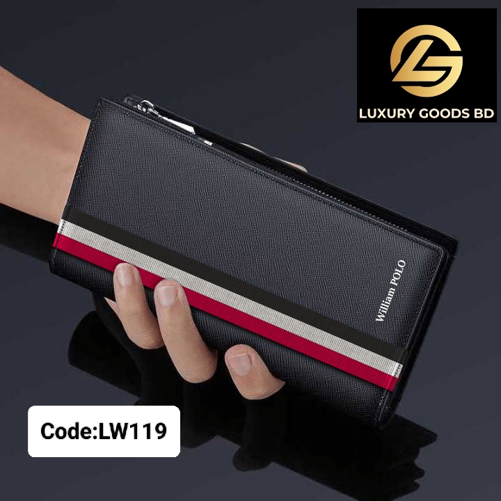 LW119 WILLIAMPOLO Wallet For Men Genuine Leather Luxury Brand Men Wallets Long Zipper Clutch Wallet - Image 3