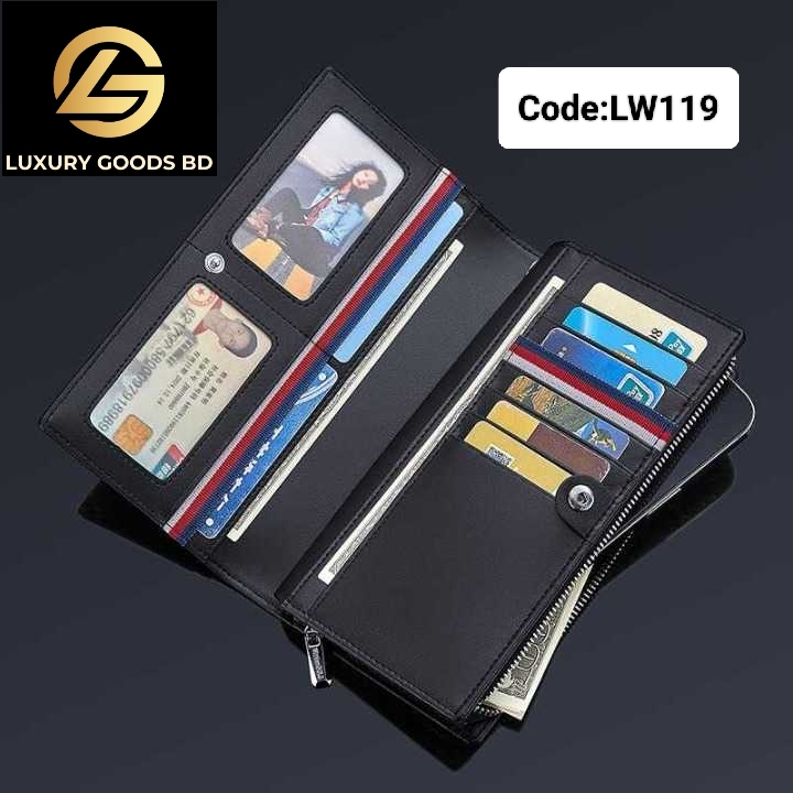 LW119 WILLIAMPOLO Wallet For Men Genuine Leather Luxury Brand Men Wallets Long Zipper Clutch Wallet - Image 2