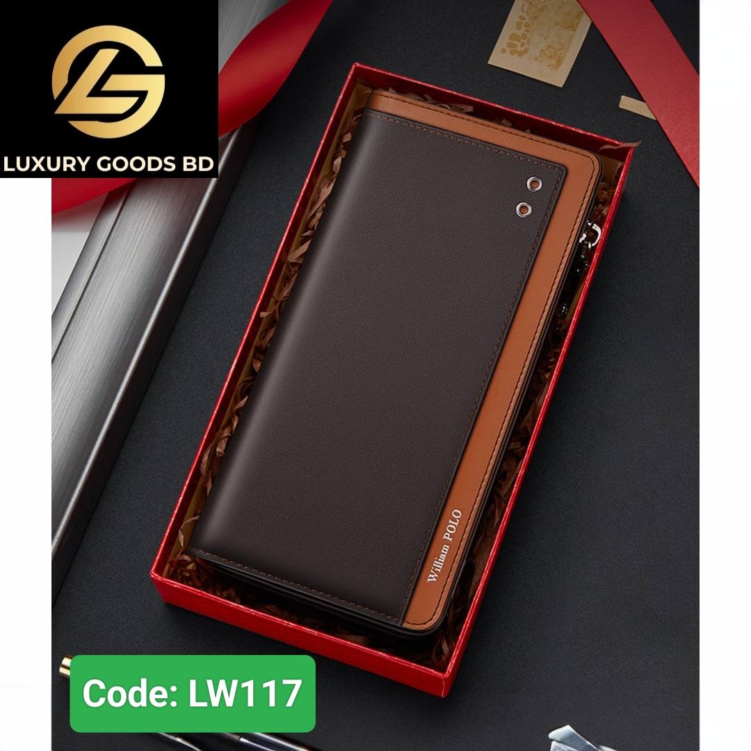 LW117 WILLIAMPOLO Wallet For Men Genuine Leather Luxury Brand Men Wallets Long Zipper Clutch Wallet - Image 3