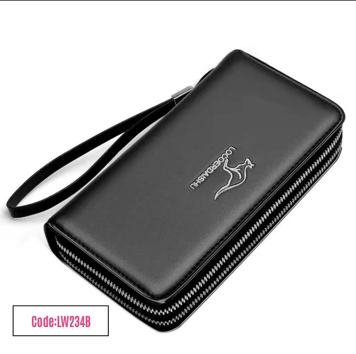 Lw234B FENGBAODAISHU Waterproof Men's Long Genuine Leather Wallet with Dual zippers Large Capacity Male Purse - Image 6