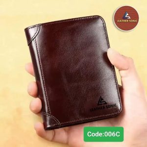 LW006C LEATHER SONIC Mens Short Oiley Leather Card Holder Clutch Wallet