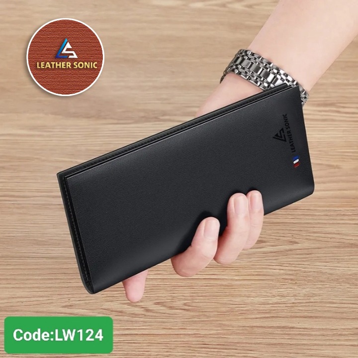 LW124 Leather Sonic Mens Slim Leather Clutch Wallet
