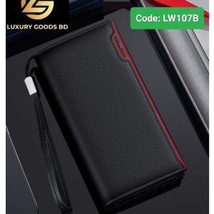 LW107B WilliamPOLO Brand Men's Wallet Luxury Designer Vintage Card Holder Purse Zipper Long Wallet