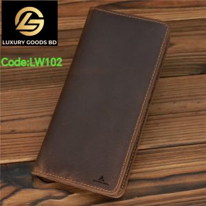 LW102 Leather Sonic Men's Crazy Horse Leather Long Wallet Head Layer Retro Card Bag Multi Functional