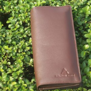 LW126C Leather Sonic Full Genuine Leather Double Mobile Magnetic Men's  Long Purse Clutch Bag